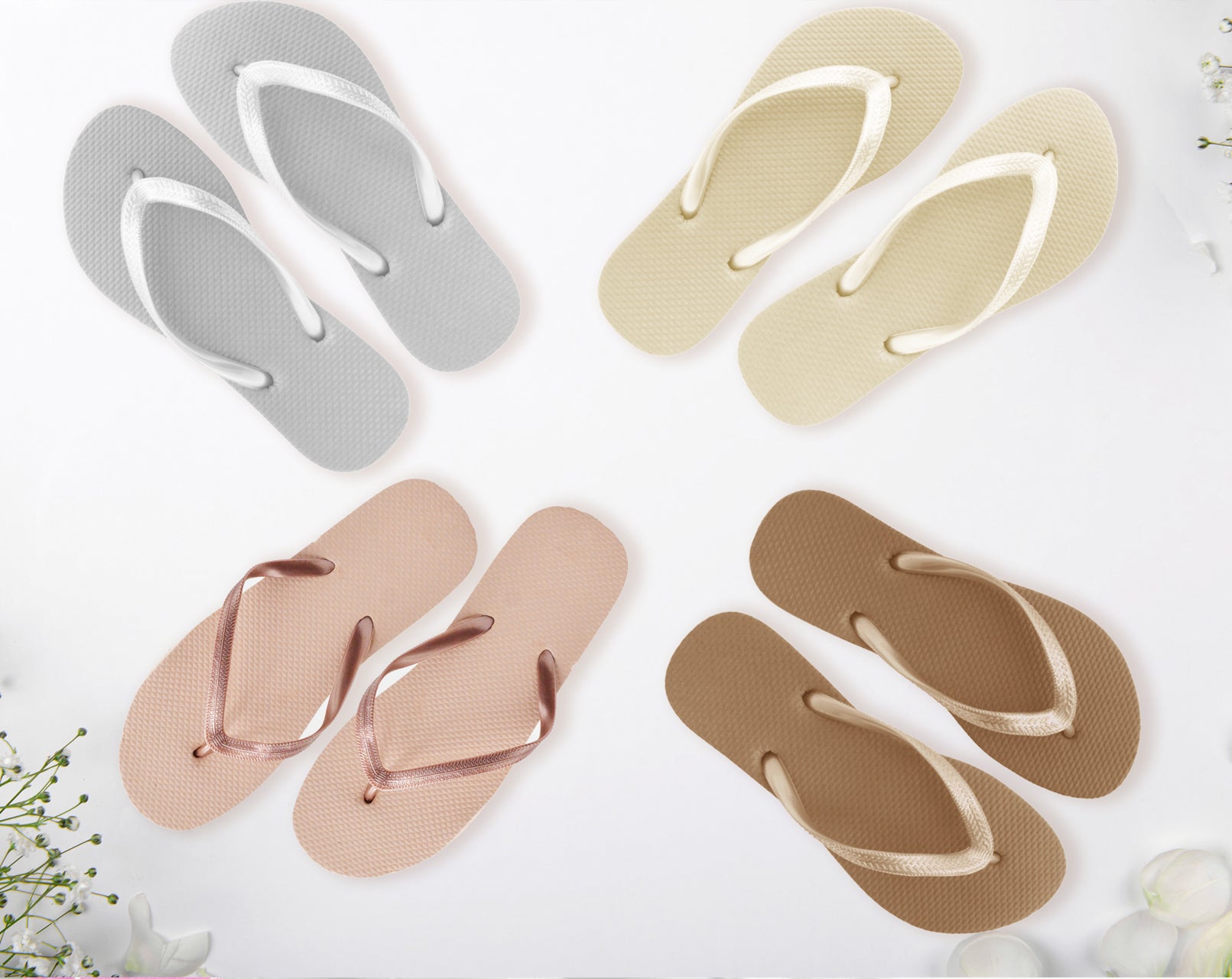 24-120 Pairs Wedding Flip Flops for Guests Soft Wedding Sandals Bulk Hotel  Spa Slippers with Size Cards Pool Shower Party Favors